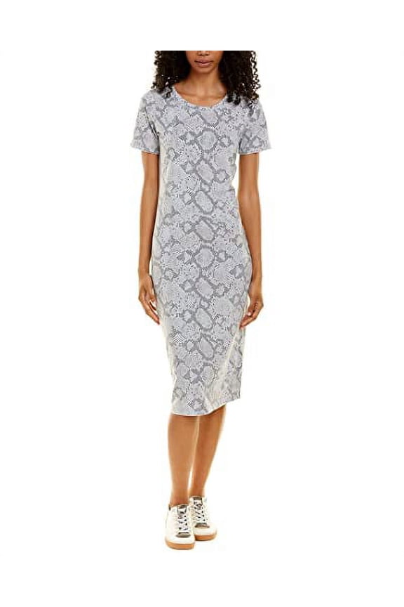 Womens Quadrablend Bodycon Midi Dress, Size S Grey