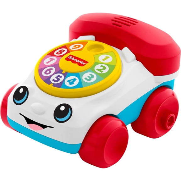 Fisher-Price Chatter Telephone Vehicle Push-Along Toy with Sounds for Baby & Toddler