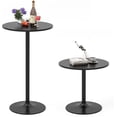 thumbnail image 1 of CHAUKY Two-in-one Bar Table with Detachable Pole, Metal Base, 24" Round Top, 40"/22" Two Convertible Height, Cocktail Table, Coffee Table, Pub Table for Dining Room, Restaurant, Kitchen(2pcs, Black), 1 of 11
