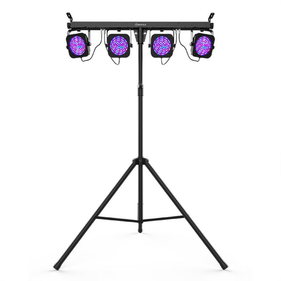 CHAUVET 4 BAR 4BAR DMX LED Stage Wash Light System w/ Case, Foot Switch & Tripod