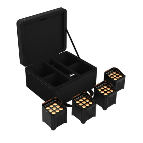 CHAUVET DJ Freedom Par Q9 X4 Wireless Battery-Powered Uplight Set With Carry Bag