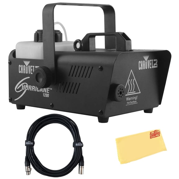 CHAUVET DJ Hurricane 1200 18,000-CFM Fog Machine Bundle with DMX Cable and Austin Bazaar Polishing Cloth
