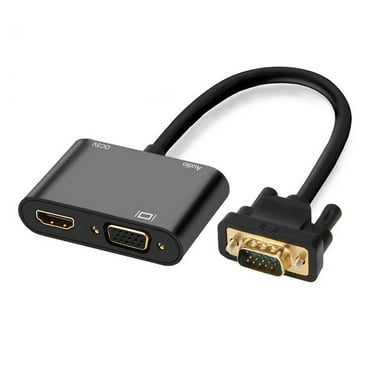 CHAXIN 3 in 1 VGA to HDMI-Compatible Adapter+3.5mm Jack+VGA Converter Splitter