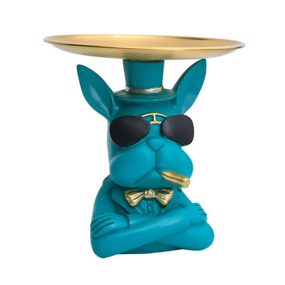 CHAXIN Bulldog Storage Decor Entrance Crafts Resin Table Sculpture Candy Sundries Household Supplies for Office Coffee Shop