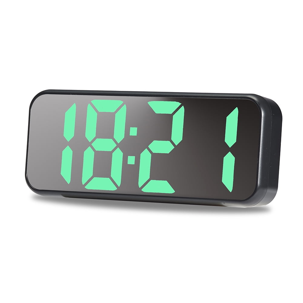 CHAXIN LED Table Clock Temperature Date Display 12/24H Table Mirror ...