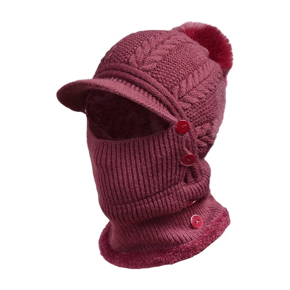 CHAYERL Winter Women Knitted Pullover Warmth Ear Protection Cotton Sweater Hat Hat