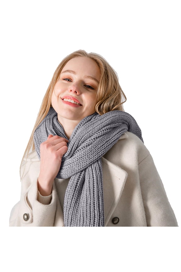 Women's Solid Color Knitted Wool Scarf