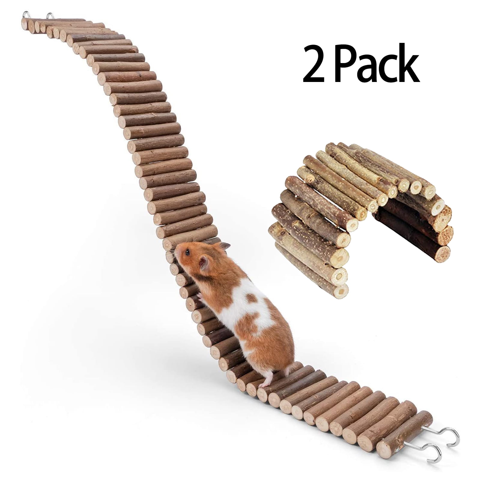 CHBORLESS 2 Pack Bendable Hamster Suspension Bridge Toy Wooden Arch ...