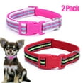 thumbnail image 1 of CHBORLESS 2 Pack Reflective Dog Collar Adjustable Nylon Pet Puppy Collar with Neoprene Padded,Pink Red,M, 1 of 7