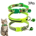 thumbnail image 1 of CHBORLESS 3 Pcs Nylon Reflective Cat Collar with Bell Adjustable Kitten Puppy Collars,Green, 1 of 7
