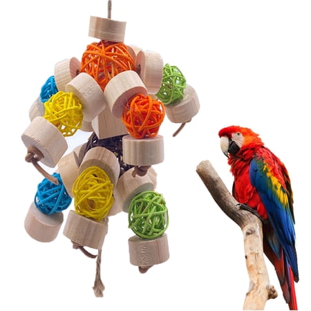 CHBORLESS Bird Parrot Tearing Toy for Chewing Climbing Biting Wooden Parakeet Cage Bite Toy