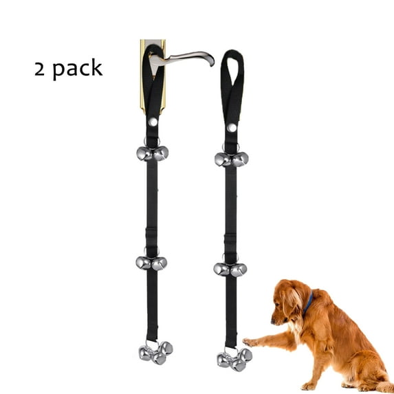CHBORLESS Nylon Dog Doorbells for Potty Training Outside Alarm Bells (2 Pack, Black)