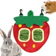 thumbnail image 1 of CHBORLESS Rabbit Hay Feeder Bag Hanging Guinea Pig Hay Feeder Bunny Hay Bag (Strawberry), 1 of 7