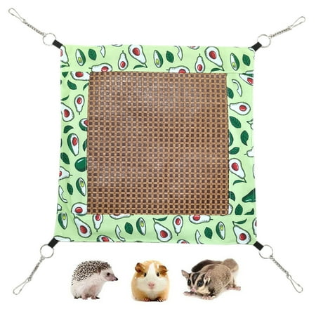CHBORLESS Rattan Mat Rat Hamster Hammock Guinea Pigs Cage Hanging Bed,Avocado
