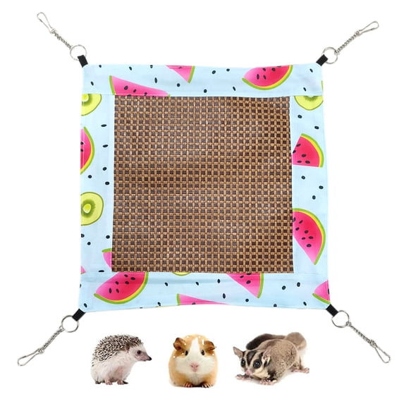 CHBORLESS Rattan Mat Rat Hamster Hammock Guinea Pigs Cage Hanging Bed,Watermelon