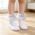 thumbnail image 1 of CHCNHAC 2 Pairs Baby Girl Socks Silver Lace Ruffle Infant Cotton Soft Princess Frilly Photo Shoot Birthday Party Gift, 1 of 6