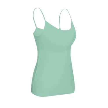 AMVELOP Basic Tank Top For Women Undershirts Sleeveless Layering Tank Top 2-4 Pack Black Gray White Pink S At Women's Clothing Store