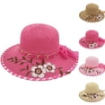 thumbnail image 1 of CHCNHAC Ladies' Basin Hat Flower Sun Hat Wide Brim UV Protection Breathable Fashionable Summer Hat for Women Outdoor Beach Park Picnic Spring Walk, 1 of 3