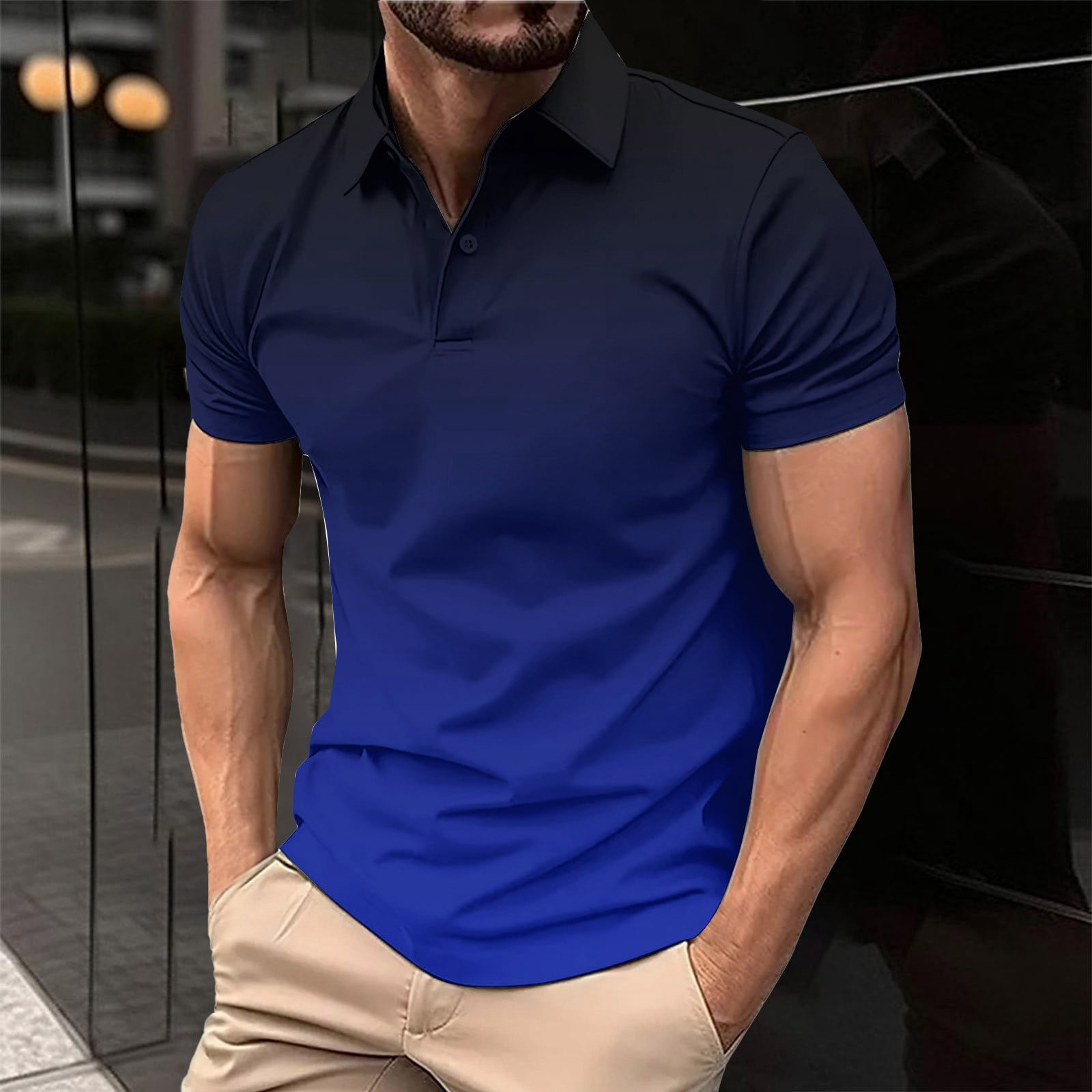 CHCNHAC Men's Shirts Classic Short Sleeve Henley Shirts Fashion Button ...
