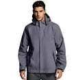 thumbnail image 1 of CHCNHAC Mens Light Weight Jackets Comfortable Windproof Water Resistant Raincoat with Pockets Outdoor Casual Rain Gear for Hiking Cycling Dark Gray M, 1 of 5