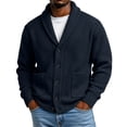 thumbnail image 1 of CHCNHAC Mens V Neck Cardigan Sweater Shawl Collar Button Front Ribbed Knit Long Sleeve Casual Winter Knitwear Outerwear, Black, 1 of 6