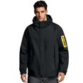 thumbnail image 1 of CHCNHAC Tech Jackets for Men Lightweight Waterproof Sunscreen Raincoats with Pockets Outdoor Casual Shell Jacket for Camping Hiking Travelling Black L, 1 of 6