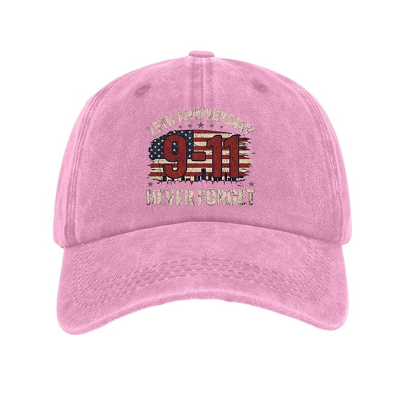 CHCNHAC We Will Never Forget Washed Denim Hat 9/11 Pat 2001-2026 Commemorative Vintage Cotton Washed Distressed Dad Hat