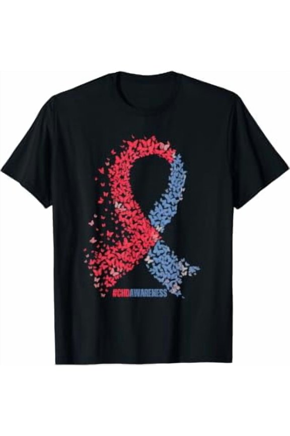 CHD Awareness Butterfly Ribbon Heart Health Support T-Shirt