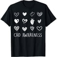 thumbnail image 1 of CHD - Congenital Heart Disease Awareness T-ShirtBrand clothing, men and women can wear, black, white, gifts., 1 of 4