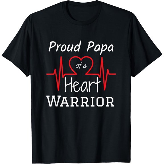 CHD Heart Warrior Papa Shirt Congenital Heart Defect HLHS T-Shirt