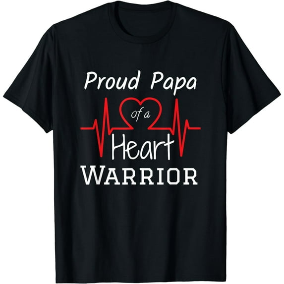 CHD Heart Warrior Papa Shirt Congenital Heart Defect HLHS