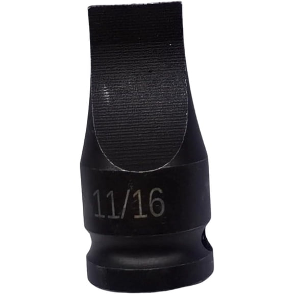 CHE-1/2-inch Drive Slotted Screwdriver Bit Socket/Drag Link Socket, 11/16" Width x 1/8" Thickness Tip, Heat-Treated Cr-Mo Alloy Steel
