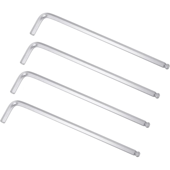 CHE-1/4" Ball End Hex Key Wrench, L Shaped Long Arm CR-V Repairing Tool, SAE 4 Pcs