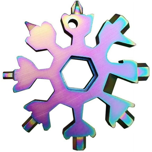 CHE-18-in-1 Snowflake Multi-Tool Screwdriver, Stainless Steel 18-1 Multitool Snow Tool (Multicolor)