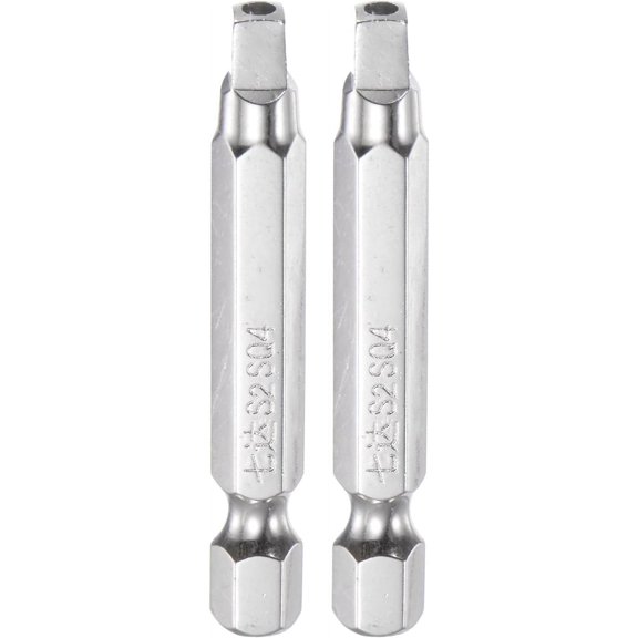 CHE-2pcs SQ4 Square Screwdriver Bit 1/4" Hex Shank 2" Length Magnetic Security Screw Driver Power Tool