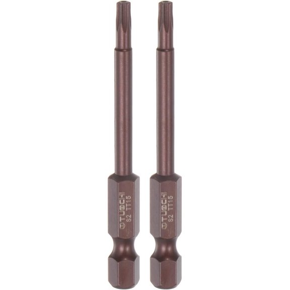 CHE-2pcs T15 Torx Bit 1/4" Hex Shank 3" Length Magnetic Security Star Screwdriver Power Tool, Red