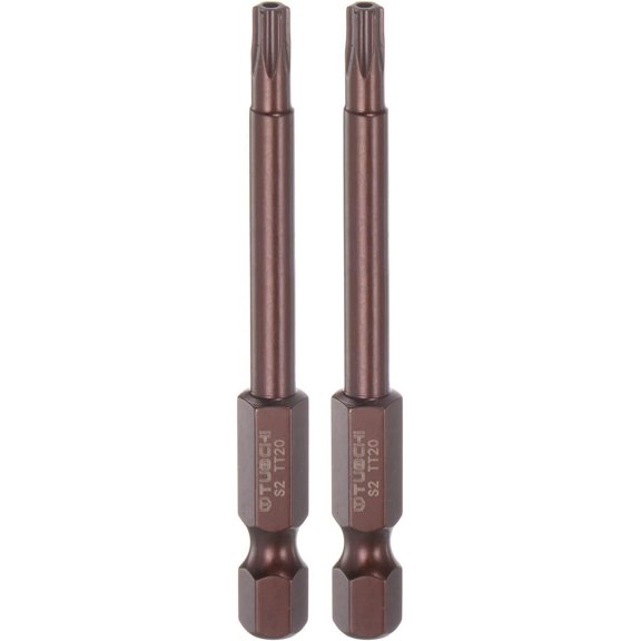 CHE-2pcs T20 Torx Bit 1/4" Hex Shank 3" Length Magnetic Security Star Screwdriver Power Tool, Red