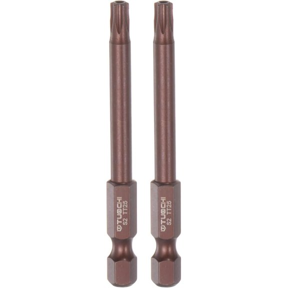 CHE-2pcs T25 Torx Bit 1/4" Hex Shank 3" Length Magnetic Security Star Screwdriver Power Tool, Red