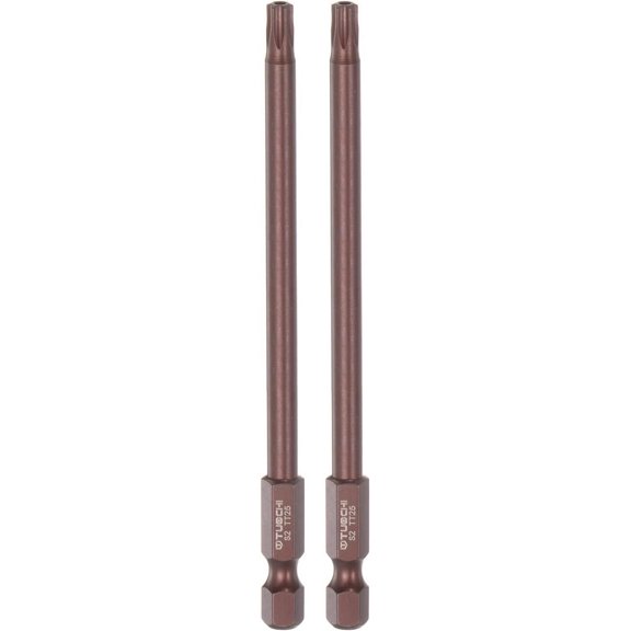 CHE-2pcs T25 Torx Bit 1/4" Hex Shank 4" Length Magnetic Security Star Screwdriver Power Tool, Red