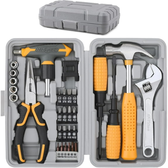 CHE-30pc Magnetic T-Handle Ratchet Wrench and Screwdriver Set. Small Compact Hand Tool Kit Set with Sockets for Home & Car & Office. Toolkit Starter Repairs in a Portable Tool Box Case