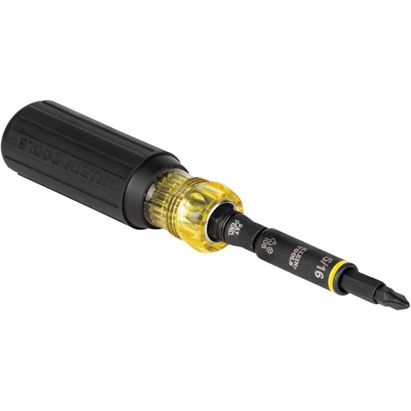 CHE-32500HD KNECT Multi-Bit Screwdriver / Nut Driver, Impact Rated 11-in-1 Tool with Phillips, Slotted, Square and Torx Tips