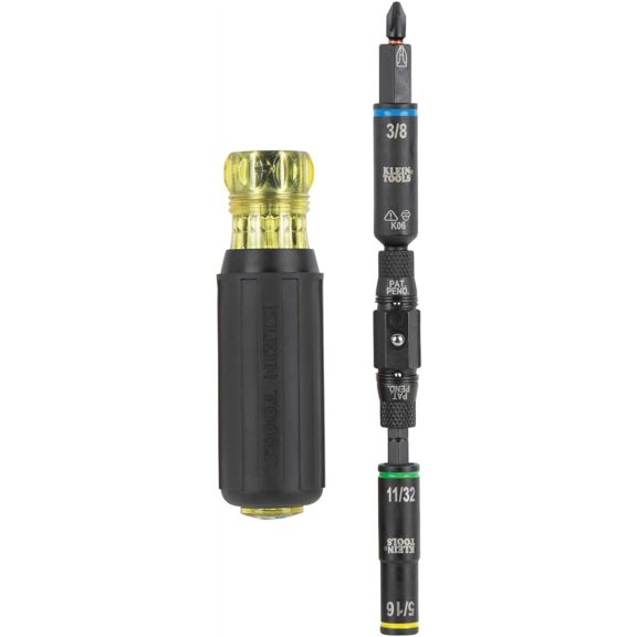 CHE-32528HD KNECT 10-in-1 Impact-Rated Driver, Multi-Bit Screwdriver/Nut Driver with Deep-Well Flip Socket Sizes for Plumbing and HVAC