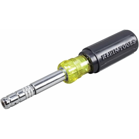 CHE-32596 Multi-Bit Screwdriver /Nut Driver, Magnetic 8-in-1 HVAC Slide Drive Tool with Hex, Phillips, Schrader Bits, Nut Drivers