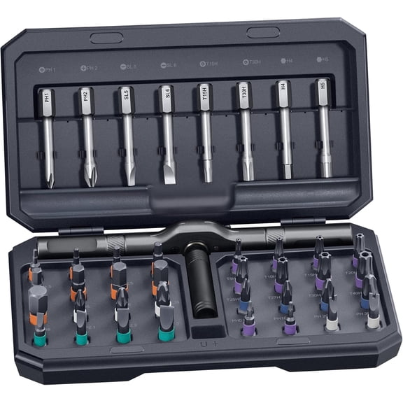 CHE-42 in 1 Magnetic Screwdriver, Screwdriver Set, Multi Bit Ratcheting Screwdriver Set with Storage Case Repair Tool Kit for Computer, Eyeglass, Bicycles, Watch, Ring Doorbell, Furniture and DIY