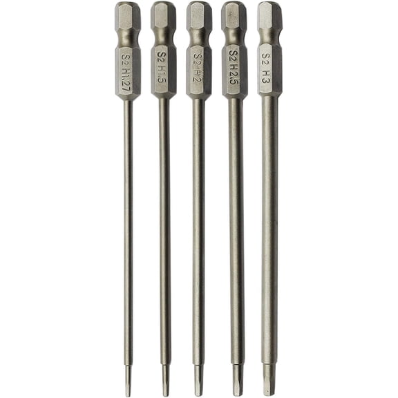 CHE-5PCS RC Hex Bit 1.27mm 1.5mm 2.0mm 2.5mm 3.0mm Hex Head Allen Wrench Drill Bit Set for Screwdrivers Electric Screwgun/Power Drill