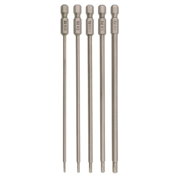 CHE-5PCS RC Hex Bit 6 Inch Power Bits 1.5mm 2.0mm 2.5mm 3.0mm 4mm Hex Head Allen Wrench Drill Bit Set Professional Grade Inch Hex Shank for Screwdrivers Electric Screwgun/Power Drill