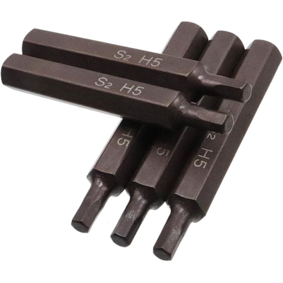 CHE-5mm Hex Head Drill Bit Set S2 Steel Screwdriver Bits Set 25/64" Hex Shank 3" Length H5 Hex Head Bit Set -5pcs