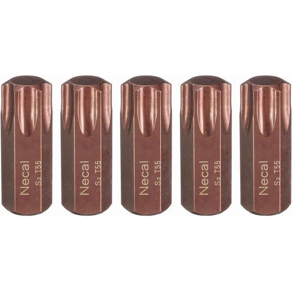 CHE-5pcs T55 Torx Screwdriver Bit 10mm Hex Shank 30mm Length Magnetic Security Tamper Proof 6 Point Head Hex Bits S2 Steel Screw Driver Bit