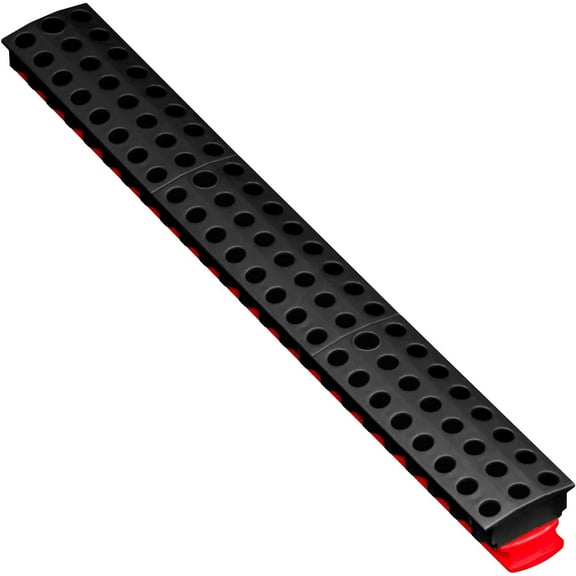 CHE-72 Tool Magnetic Bit Bar, 1/4" Hex Bit Organizer with Magnetic Base, Screwdriver Bit Tray - Red/Black