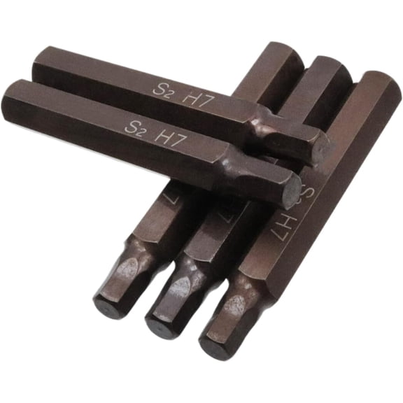 CHE-7mm Hex Head Drill Bit Set S2 Steel Screwdriver Bits Set 25/64" Hex Shank 3" Length H7 Hex Head Bit Set -5pcs